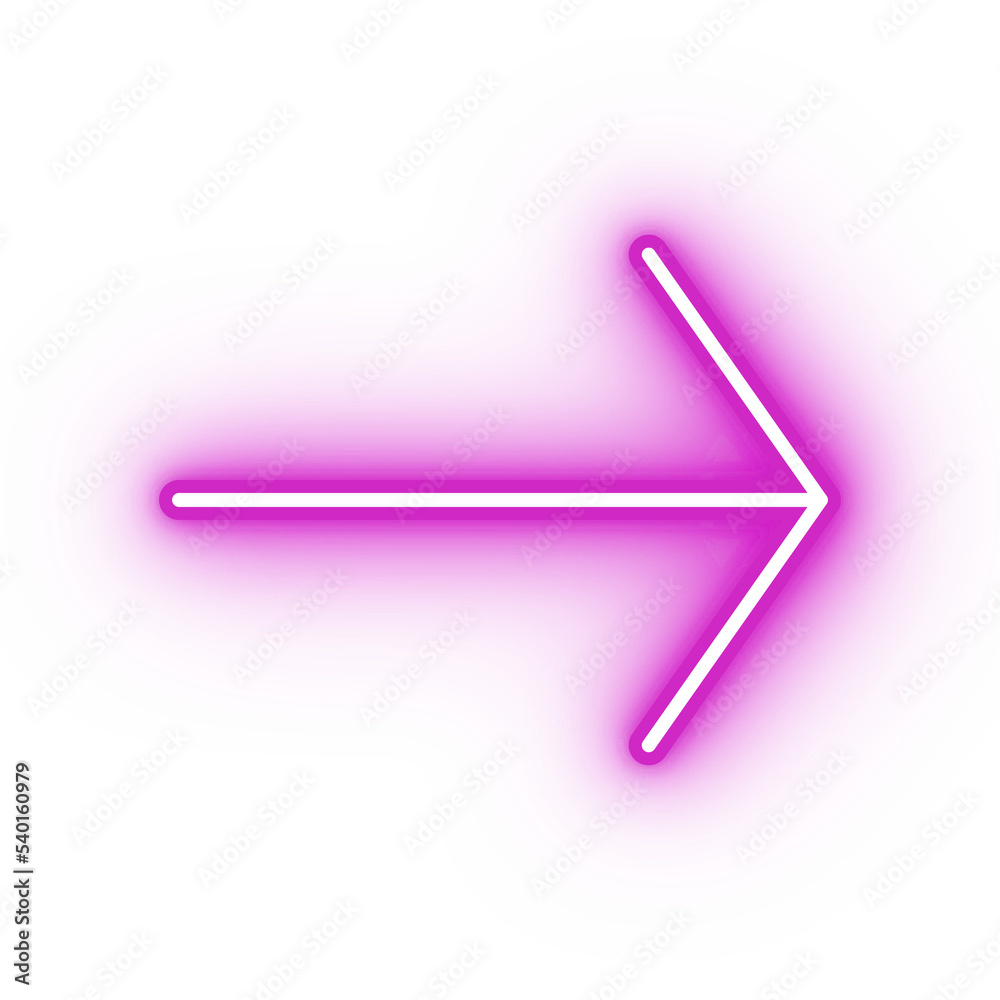 Neon pink arrow icon, arrow icon on transparent background Neon pink arrow icon, arrow icon on transparent background