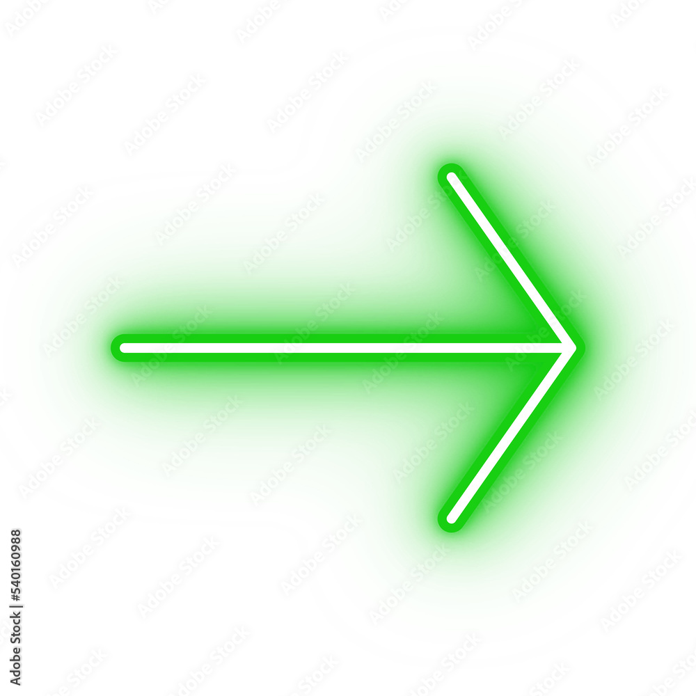 Neon green arrow icon, arrow icon on transparent background Neon green arrow icon, arrow icon on transparent background