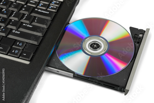 Принти на полотні Inserting CD , DVD in Laptop