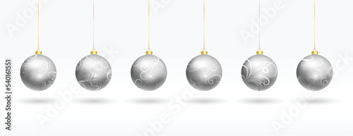 collection of silver christmas bauble symbols design