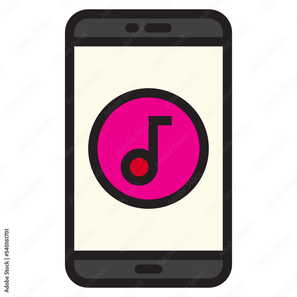 Music color line style icon