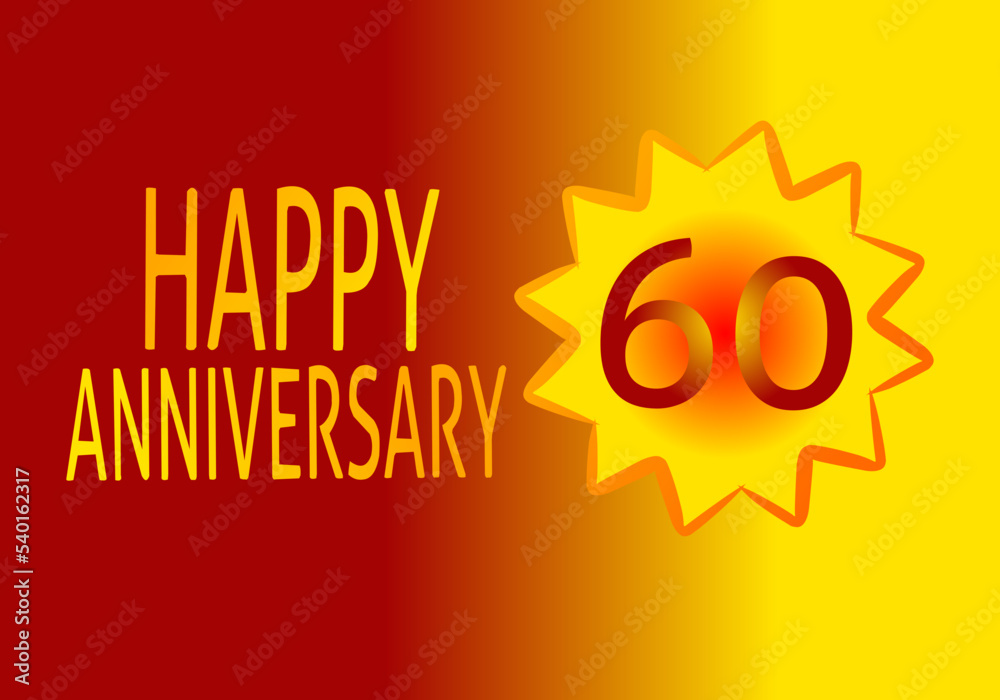 60 year happy anniversary banner background