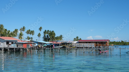 Omadal Island is a Malaysian island located in the Celebes Sea on the state of Sabah. The bajau laut village community. photo
