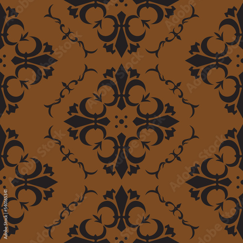 シームレスの紋章の背景イラスト、ベクター画像、ビンテージ、クラシック、レトロ、伝統、欧州