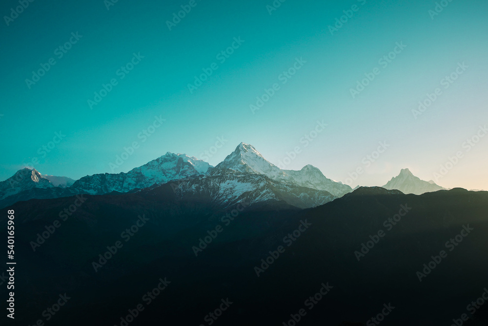 mountains in the morning