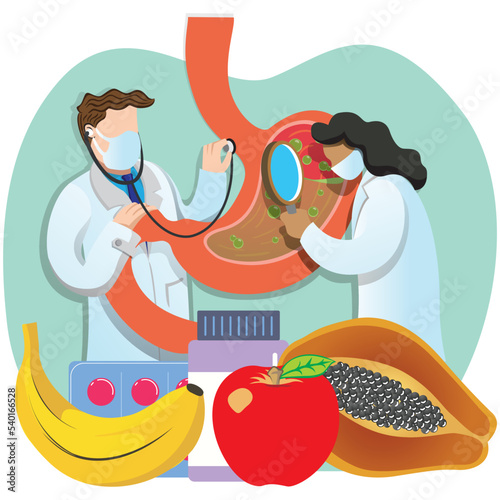 Illustration doctors care of digestive, gastric health. Ideal for educational and training materials
keywork