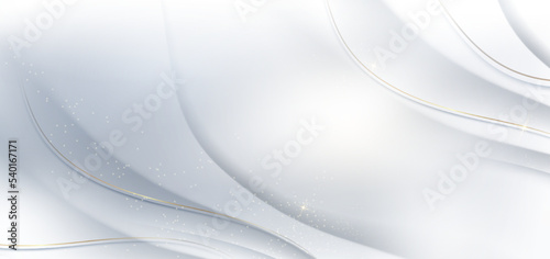 Abstract grey and white wavy curved lines background.