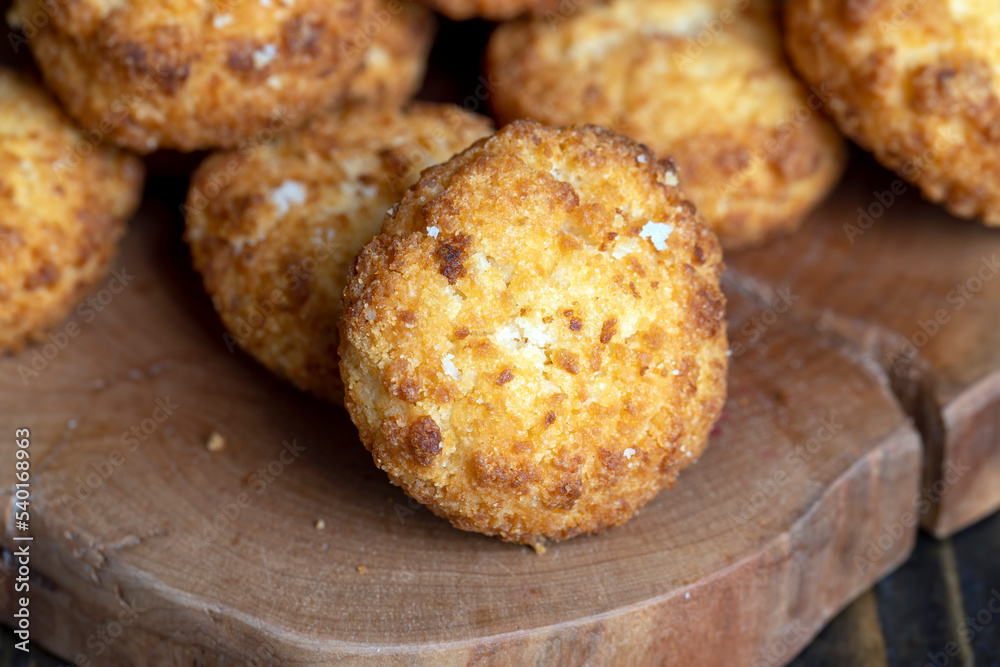 Delicious cookies with coconut on the table Delicious cookies with coconut on the table