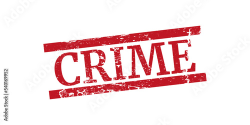 Abstract Red Grungy Crime Rubber Stamps Sign Illustration Vector, Crime Text Seal, Mark, Label Design Template