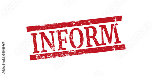 inform red stamp on white background