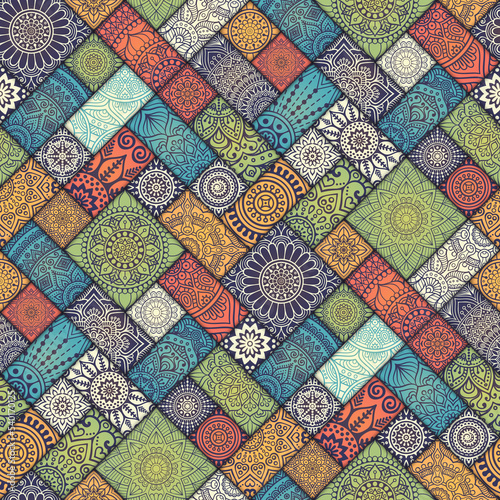 Ethnic floral seamless pattern, backgrounds