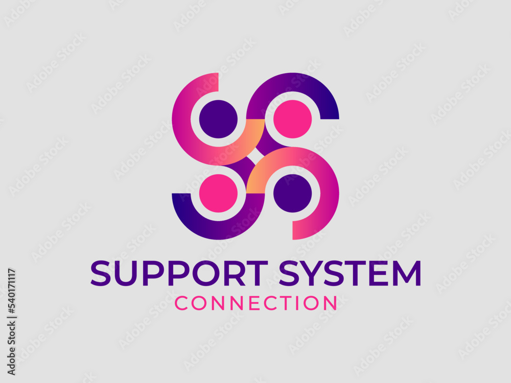 Support System, Teamwork and Partnership Logo vector icon illustration Support System, Teamwork and Partnership Logo vector icon illustration