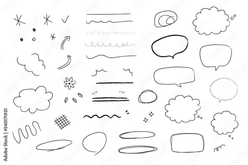 Hand drawn scribbles, quote decorative doodles and scrawls Hand drawn scribbles, quote decorative doodles and scrawls
