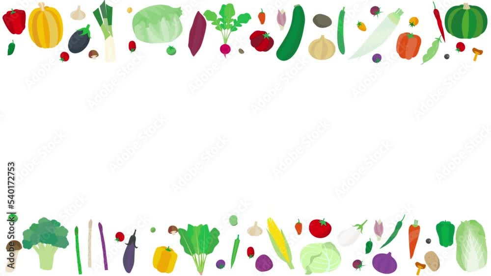 上下にある野菜が左右に揺れるイラスト動画 上下にある野菜が左右に揺れるイラスト動画