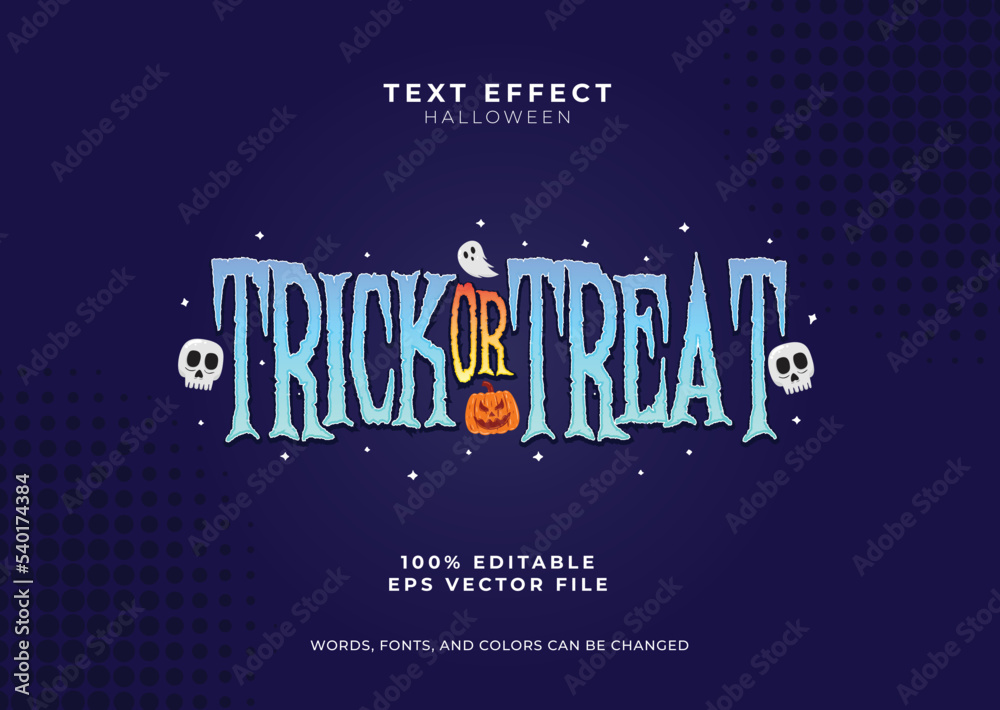 Trick or Treat Halloween text effect. Trendy horror text style. editable Halloween text effect