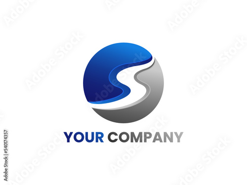 Letter S Marble Logo, designed with modern principles in gradient colors of blue and silver, this logo is suitable for all types of businesses. especially companies that have the initials S