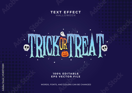 Trick or Treat Halloween text effect. Trendy horror text style. editable Halloween text effect