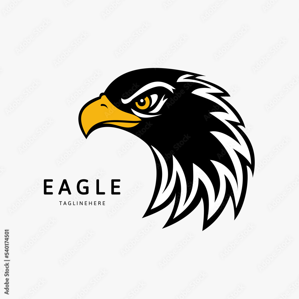 Obraz premium Simple Eagle head vector logo design. Mascot Head of an Eagle 