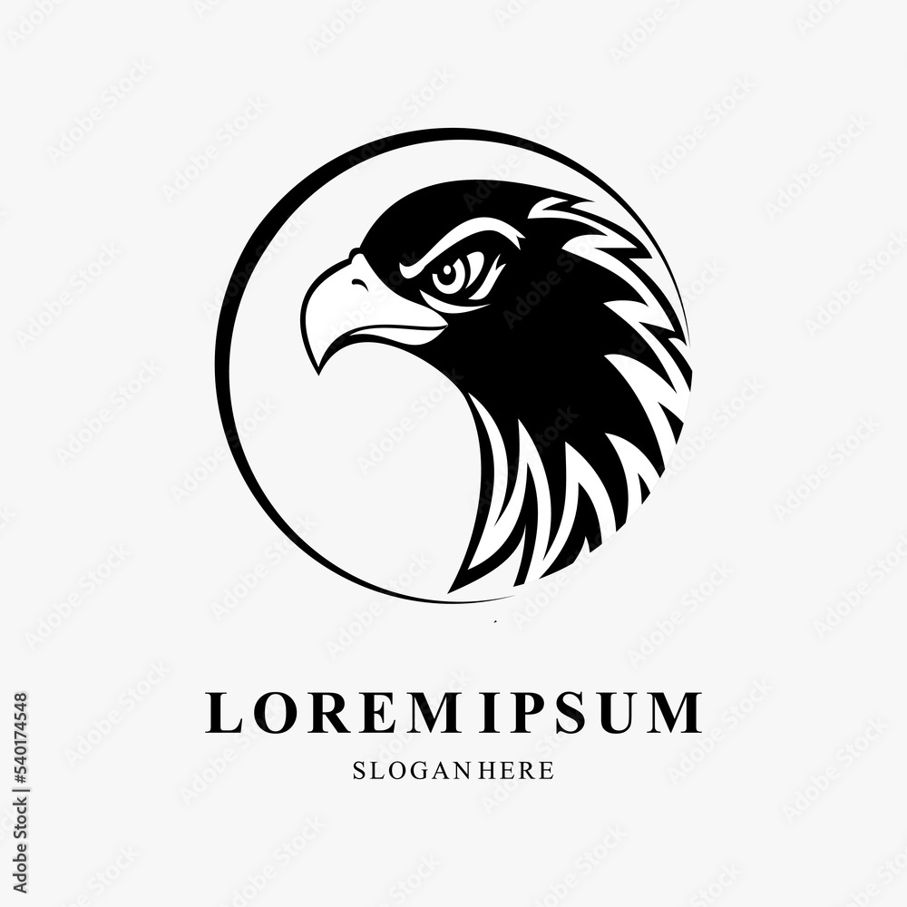 Fototapeta premium Simple Eagle head vector logo design. Mascot Head of an Eagle 