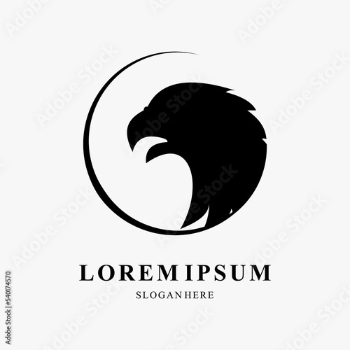 Simple Eagle head vector logo design. Mascot Head of an Eagle

