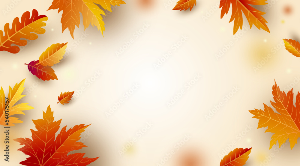 Autumn leaves banner background with copy space vector illustration Autumn leaves banner background with copy space vector illustration