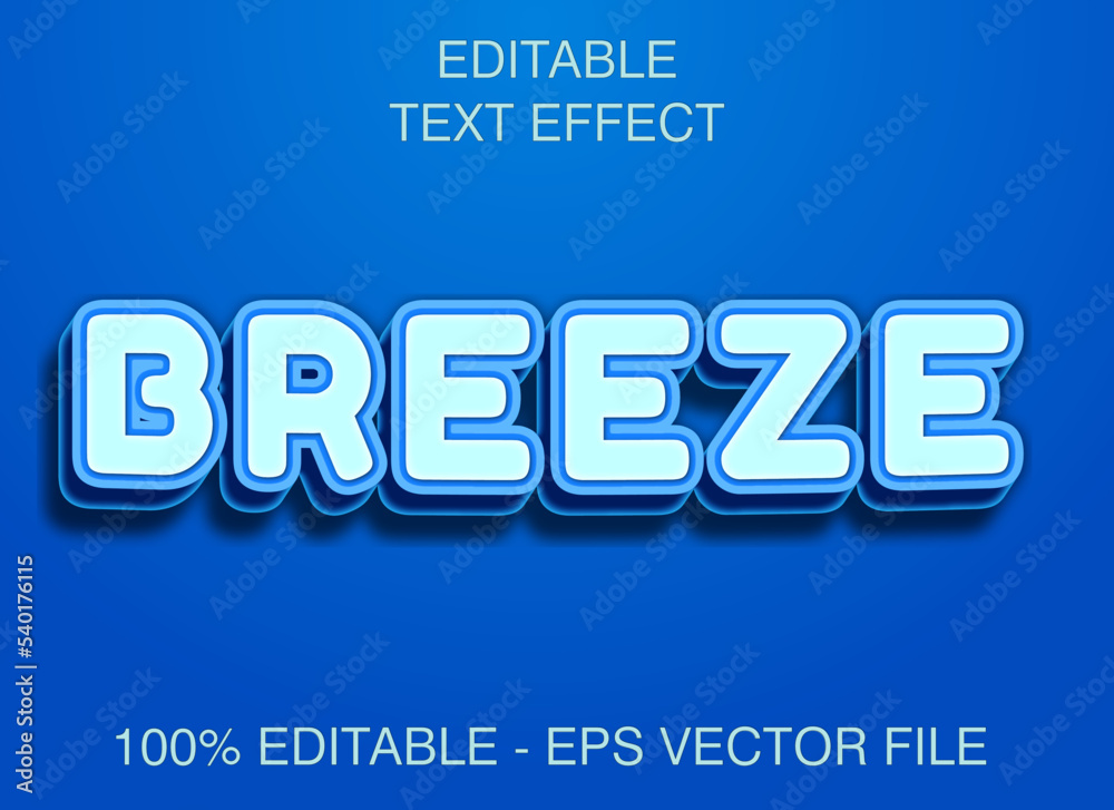 Editable text style effect - ice winter 3D theme style.