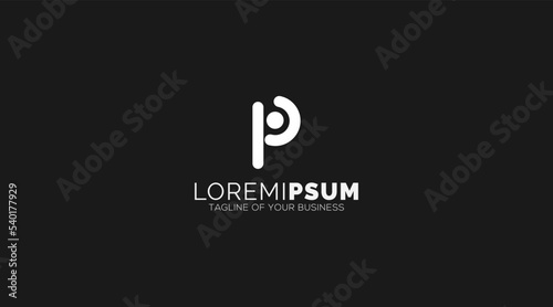 Abstract letter P vector logo Material design, flat, line art style, App icon
