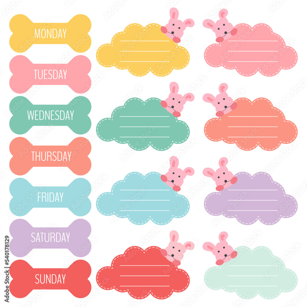 Cute paper notes. Stationary set. Scrapbook notes and cards.Printable planner stickers. To Do List note. Template for your message. Decorative planning element. Vector illustration. Cute paper notes. Stationary set. Scrapbook notes and cards.Printable planner stickers. To Do List note. Template for your message. Decorative planning element. Vector illustration.