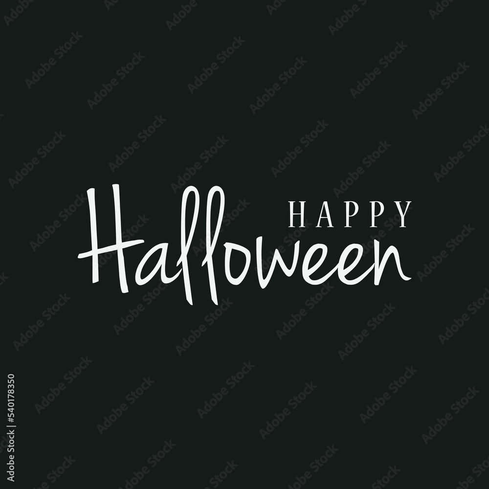Happy halloween party title logo template