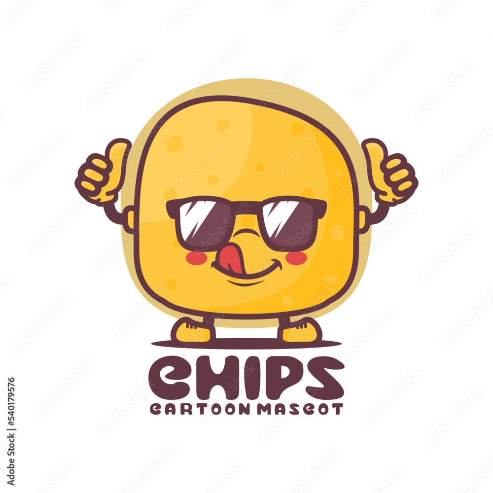 chips cartoon mascot. food vector illustration chips cartoon mascot. food vector illustration