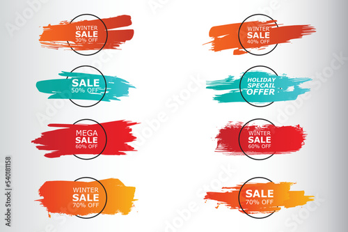 Brushes Stock Set Sale Banner