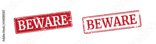 Grunge rubber stamp with text Beware, vector illustration