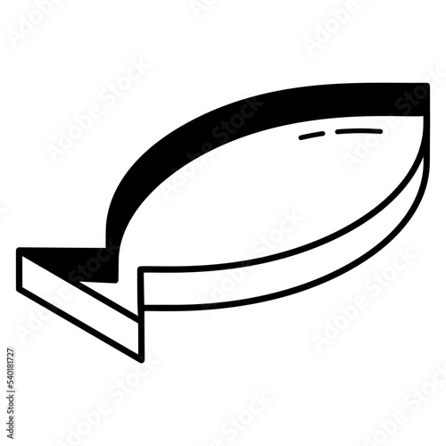 A trendy outline isometric icon of fish mold 