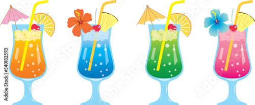 トロピカルジュースのイラストセット