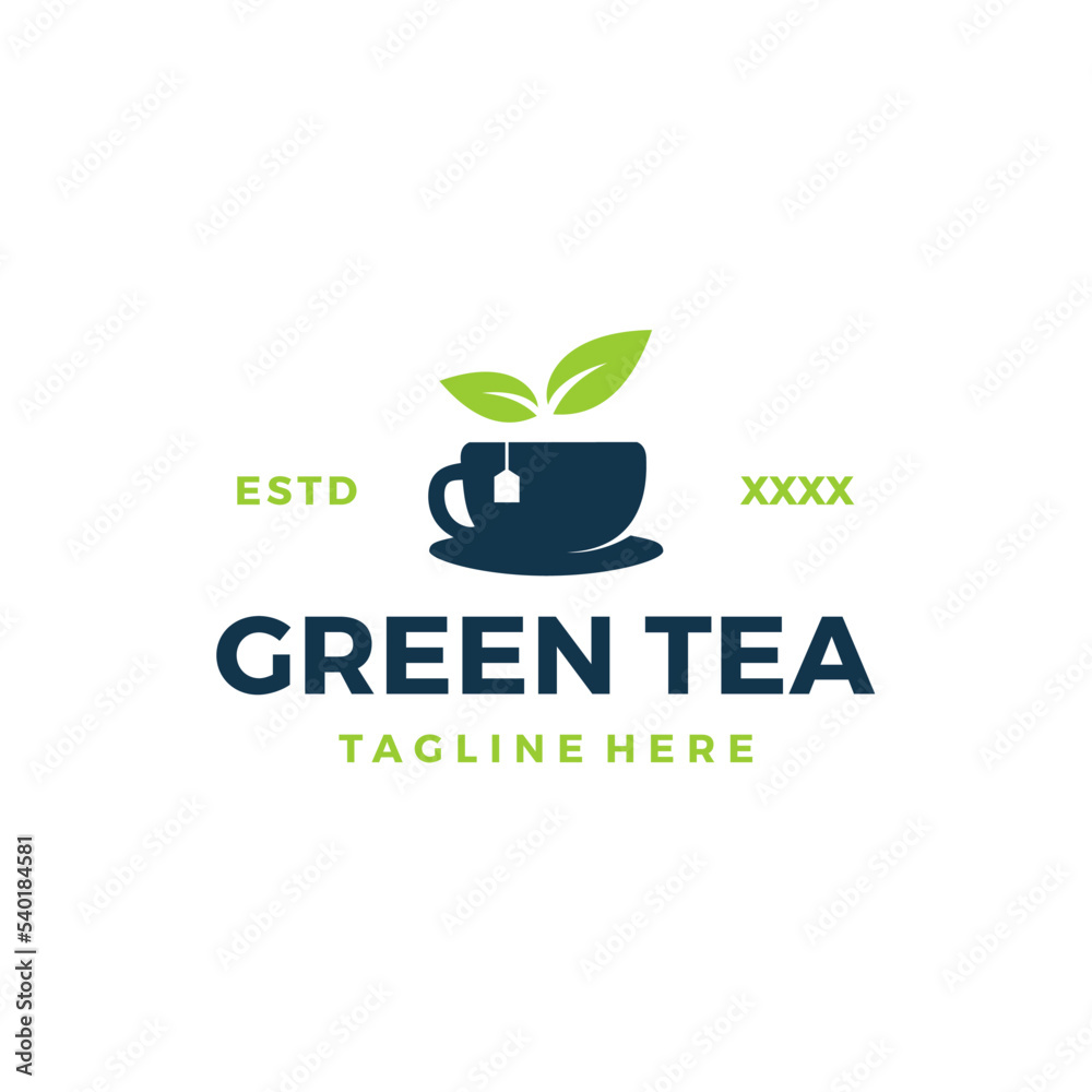 Green tea logo design vector illustration Green tea logo design vector illustration