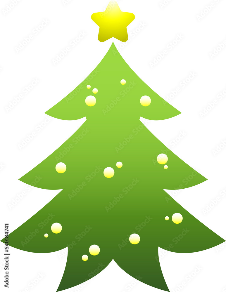 Fototapeta premium Pine tree cartoon, Christmas tree.