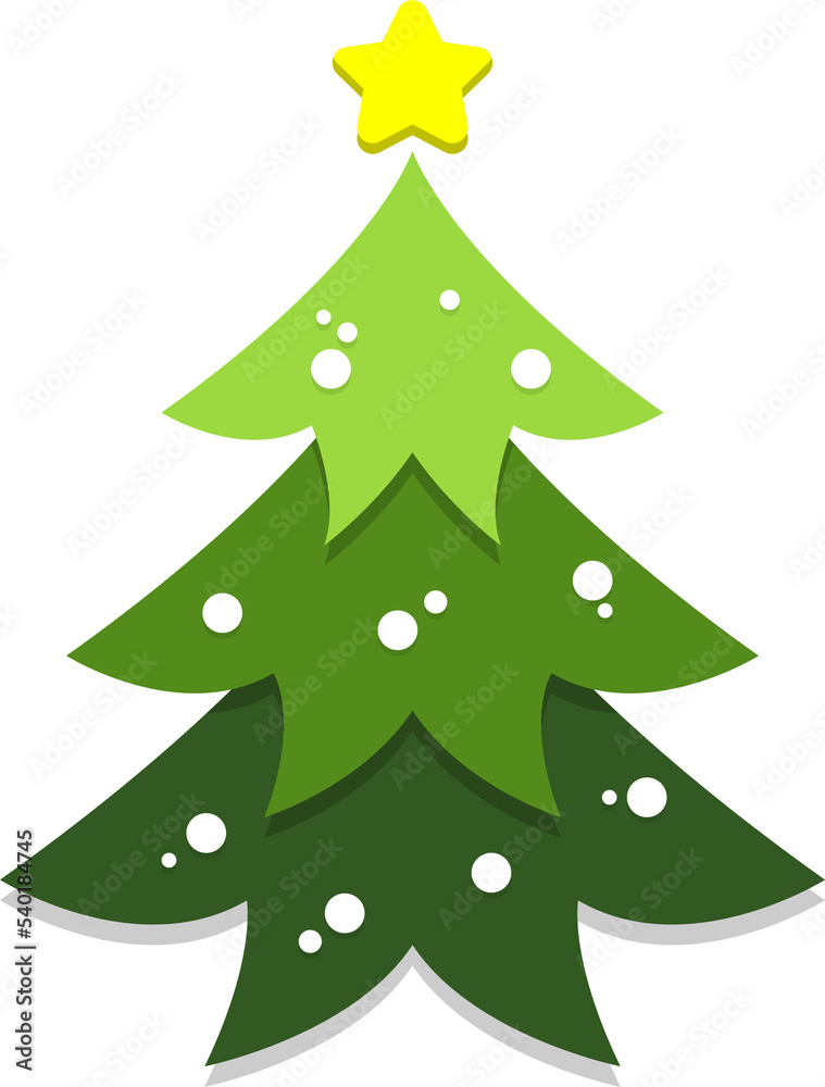 Fototapeta premium Pine tree cartoon, Christmas tree.