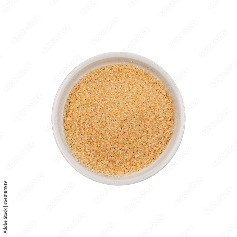 Sugar. Isolated. Cake ingredients collection. In a bowl. Top view. Transparent background. Sugar. Isolated. Cake ingredients collection. In a bowl. Top view. Transparent background.