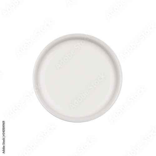Milk. Isolated. Cake ingredients collection. In a bowl. Top view. Transparent background.