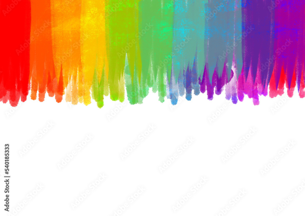 レトロな虹色の背景素材　くすみカラー　カラフル　水彩　クレヨン　色鉛筆　LGBT　SDGs　明るい