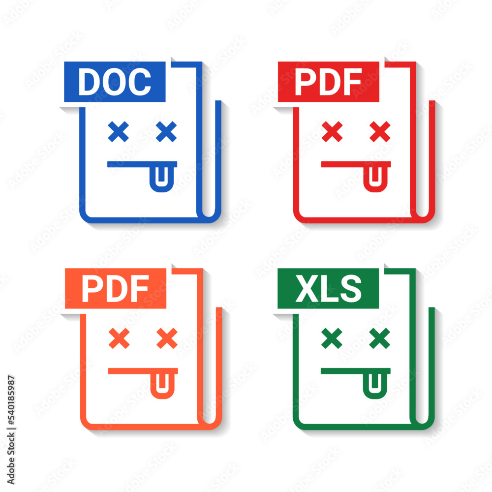 Corrupted file. Damaged document, error. Illustration vector Corrupted file. Damaged document, error. Illustration vector
