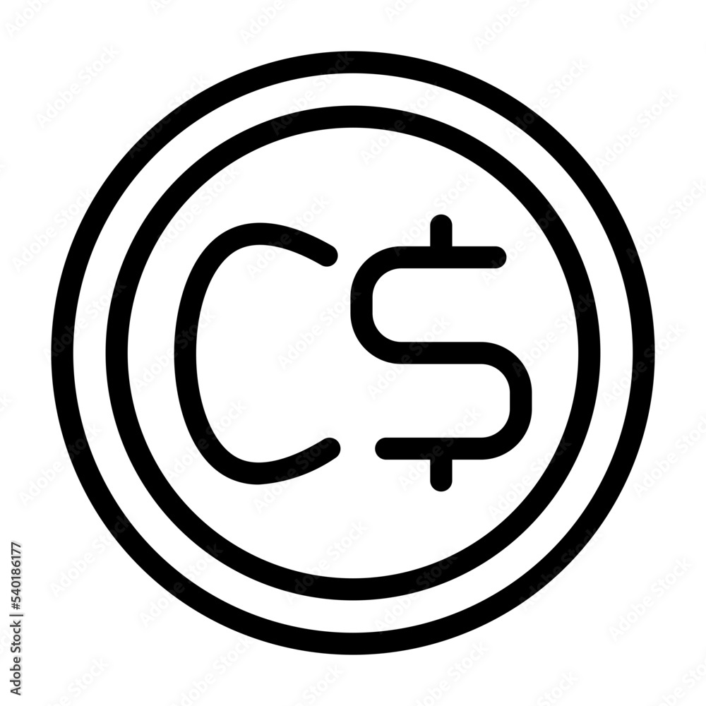canadian dollar line icon canadian dollar line icon