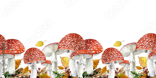 Foto Seamless pattern mushrooms