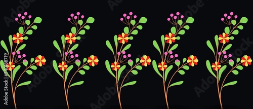 Set of abstract branch elements of plants 