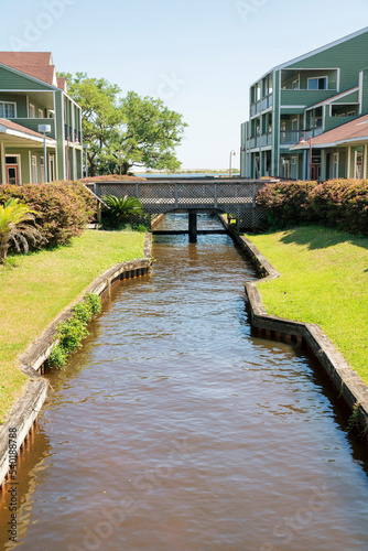 Scenic landscape of a business plaza near the beach in sunny Destin Florida