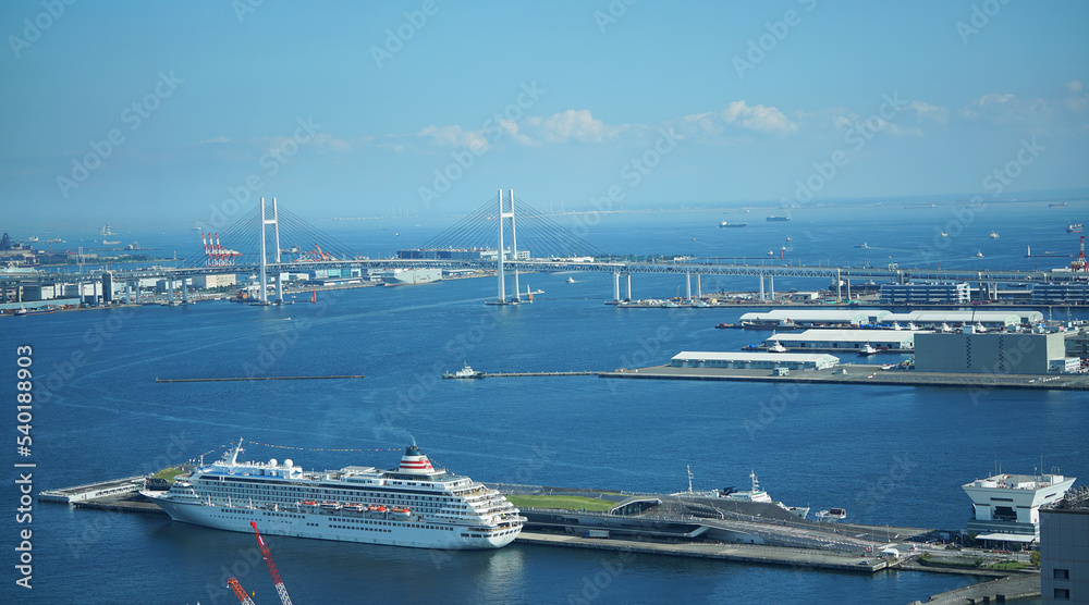 Port Scenery of Yokohama Port City, Japan