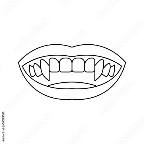 Dracula vampire line icon, bat and halloween, creature sign, vector illustration on white background.