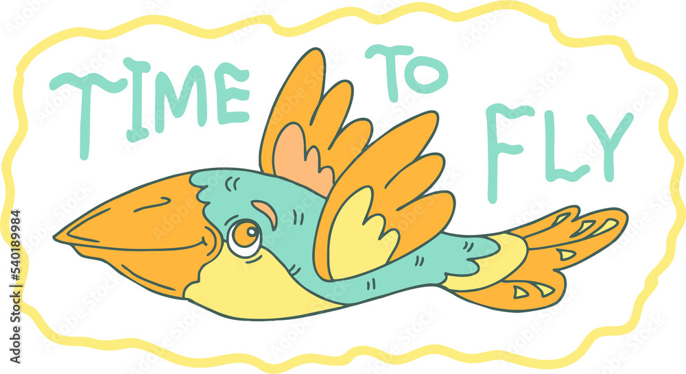 Naklejka premium Gingerbread image of a fantasy bird. Time to fly