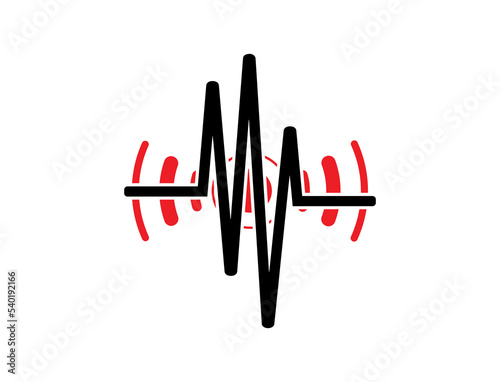Earthquake icon. seismogram for seismic measurement.	