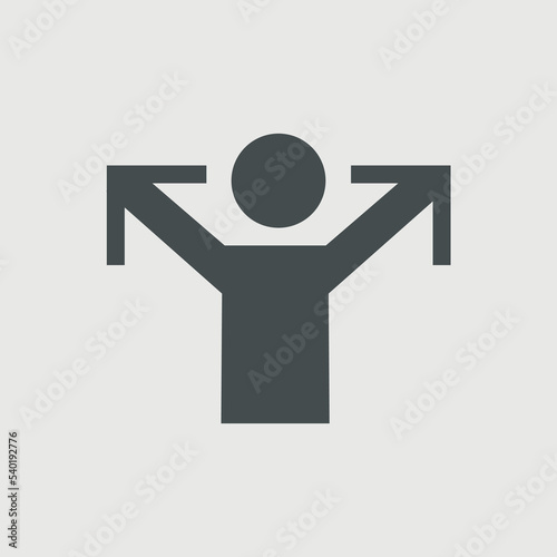 Arms up vector icon illustration sign